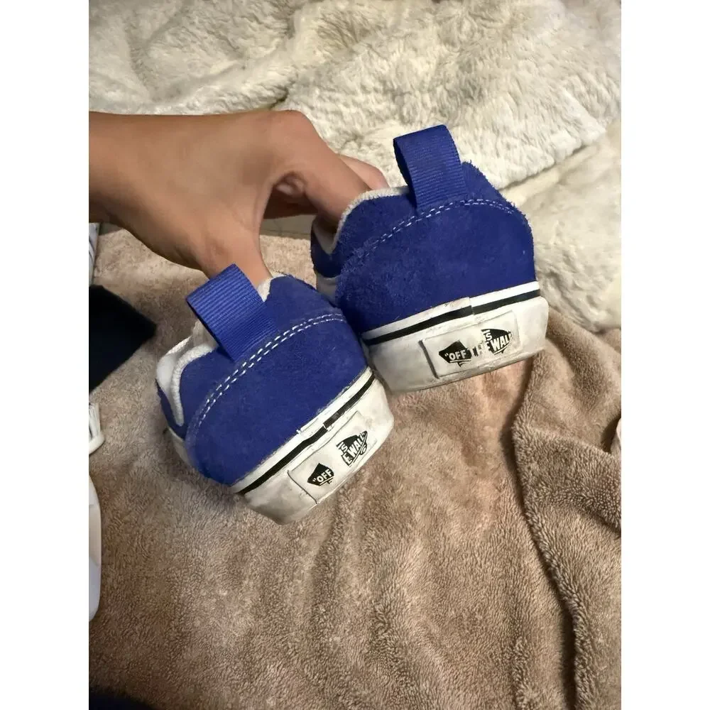 VANS Off The Wall Blue/White Suede Low Top Sneaker Kids US 13.5